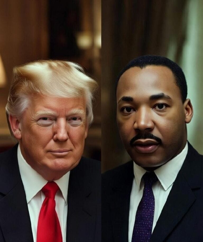 Donald Trump and Martin Luther King Jr - via eurAI