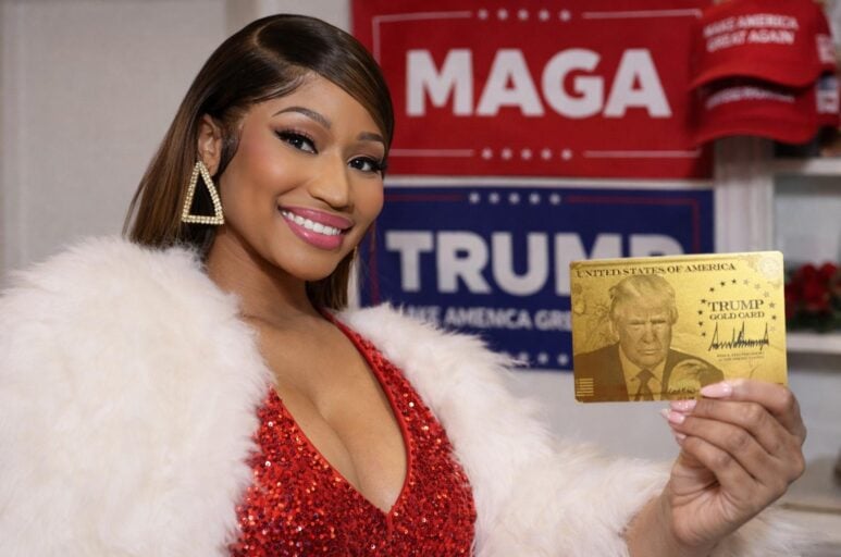 Nicki Minaj and Trump Gold card - via eurAI
