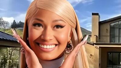 Nicki Minaj (mansion in background)