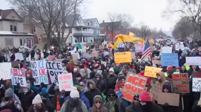 Renee Good protest - via YouTube screenshot