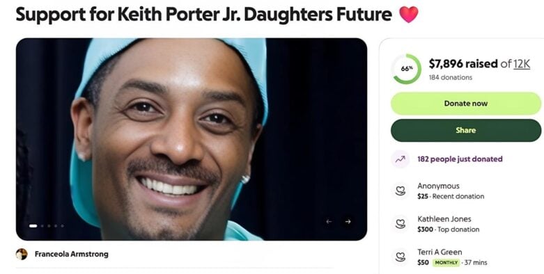 Support for Keith Porter Jr's daughters - screenshot