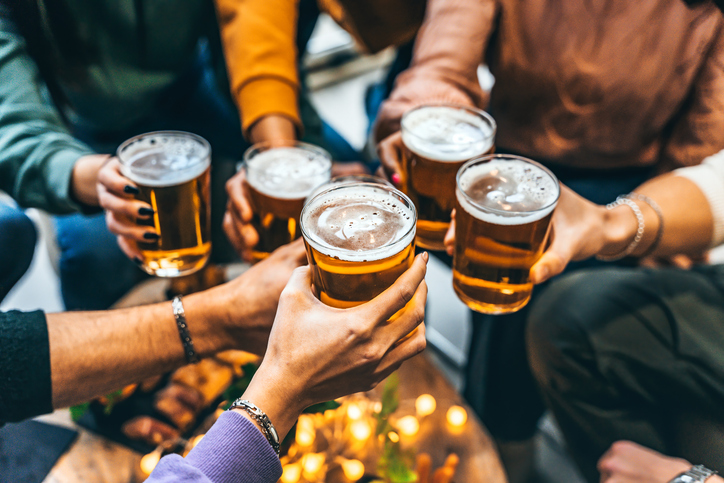 Group of friends drinking BEER