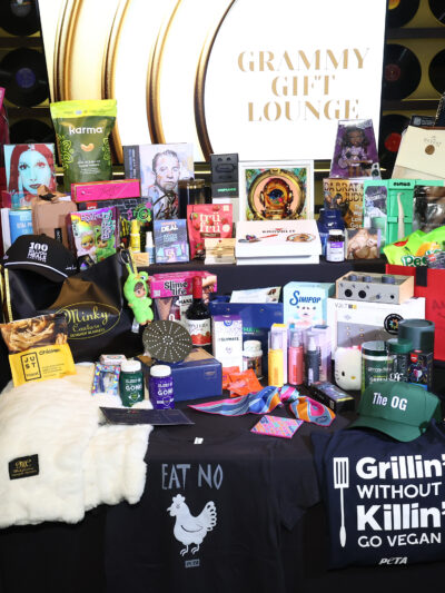LOS ANGELES, CALIFORNIA - JANUARY 31: Products on display at the Gift Lounge during the 68th GRAMMY Awards on January 31, 2026 in Los Angeles, California. (Photo by Tommaso Boddi/Getty Images for The Recording Academy)