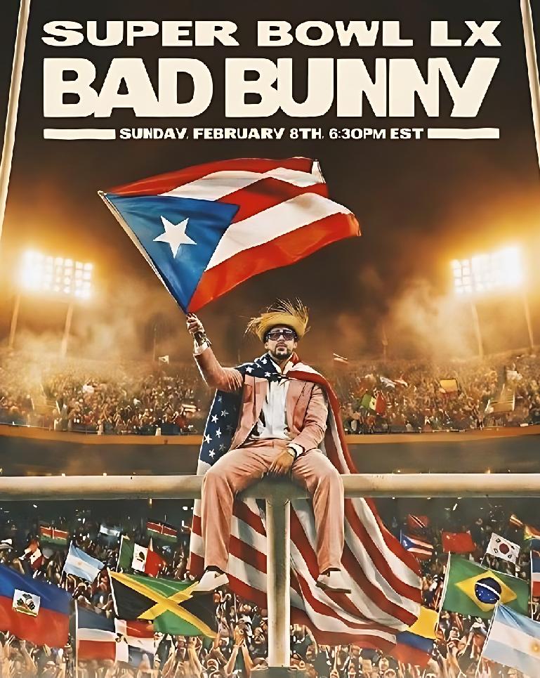 Bad Bunny Super Bowl poster