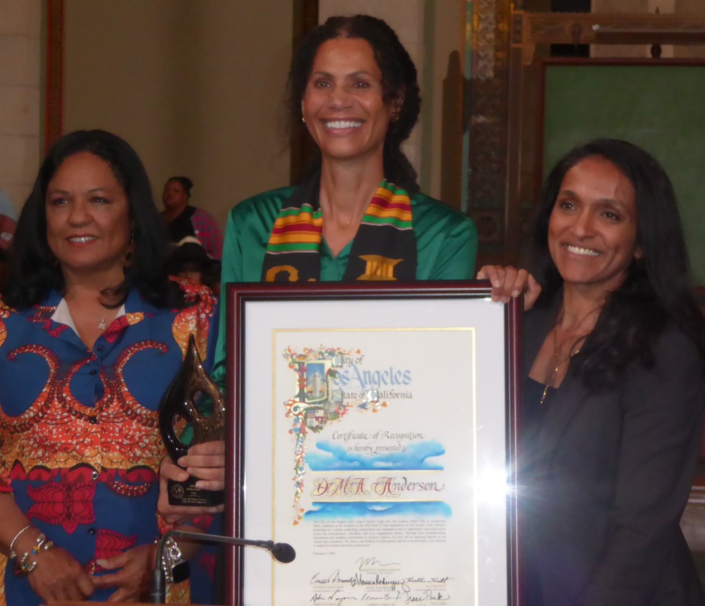 Councilmember Heather Hutt, DMA Anderson and Councilmember Nithya Raman: Photo Credit, Ricky Richardson