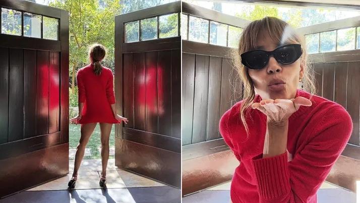 Halle Berry is pantless - via Instagram