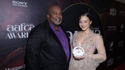 (L-R AAFCA President and Co-founder Gil Robertson IV and Chase Infiniti Photo credit Arnold Turner-Eclipse Content for AAFCA)