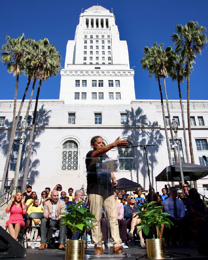 Martin Ludlow in front of LA City Hall