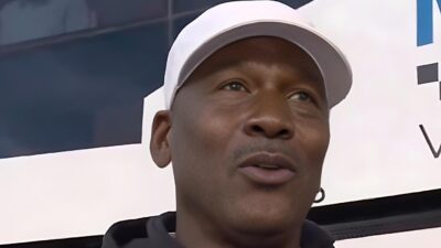 Michael Jordan after winning Daytona 500 - screenshot