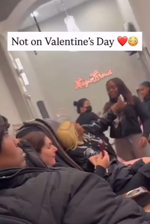 Nail salon fight on Valentine's Day / screenshot