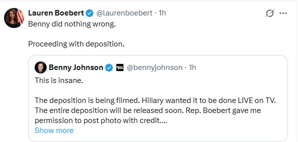 Lauren Bobert released a photo of Hillary Clinton