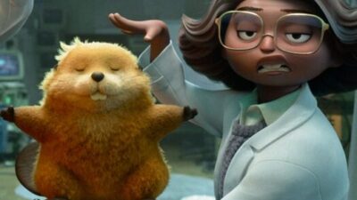 (L-R) Dr. Sam and Nisha in Pixar's HOPPERS. Photo courtesy of Pixar. &copy; 2025 Disney/Pixar. All Rights Reserved.
