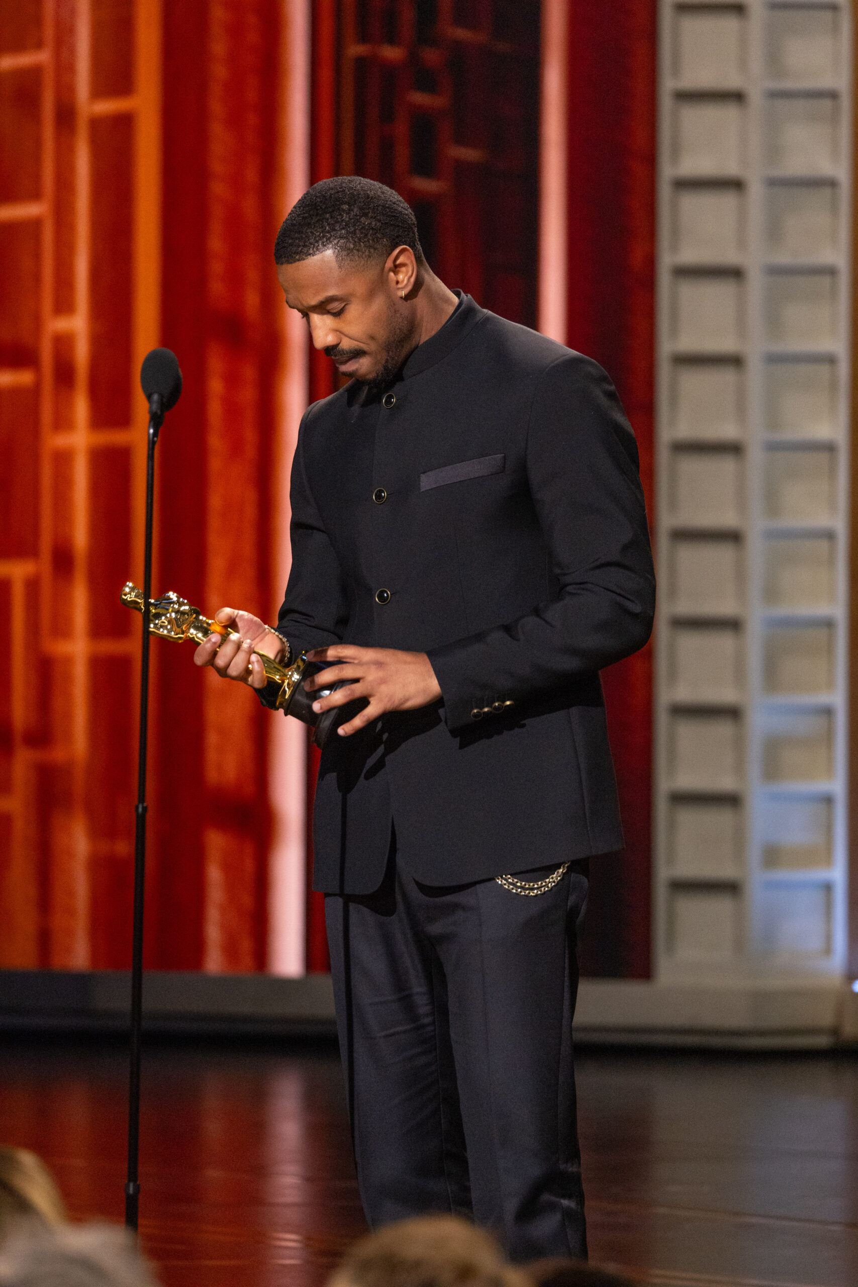 Michael B. Jordan accepts the Oscar® for Actor in a Leading Role during the 98th Oscars® at the Dolby® Theatre at Ovation Hollywood on Sunday, March 15, 2026.