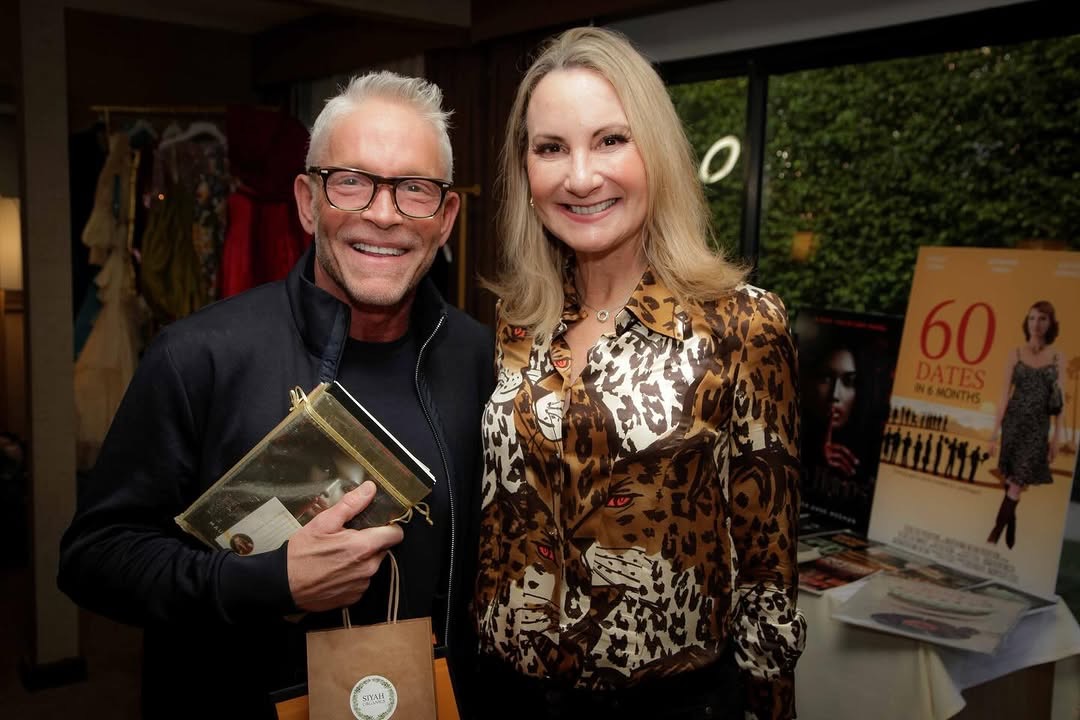 L-R: Dave Koz with Author Maureen Anne Meehan at DPA Music Lounge during Grammy Week (Photo Courtesy of DPA)