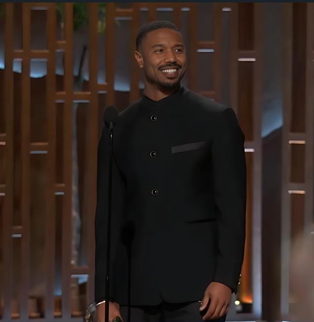 Michael B Jordan (accepting Oscar) - screenshot