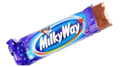 Unwrapped Milky Way candy chocolate bar — Illustration