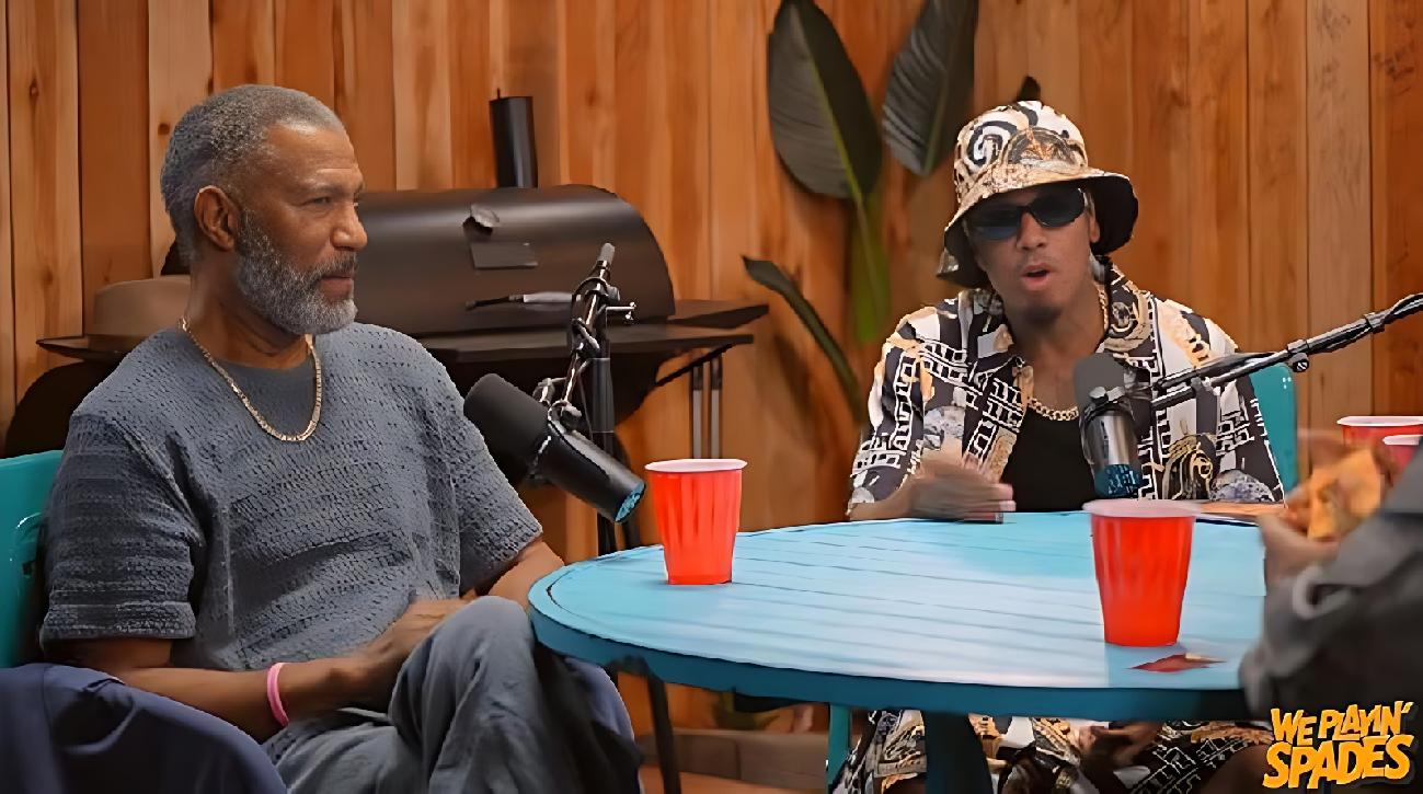 Nick Cannon (and Ricco Ross) discuss Black American actors vs Black UK actors on 'We Playin' Spades' - screenshot