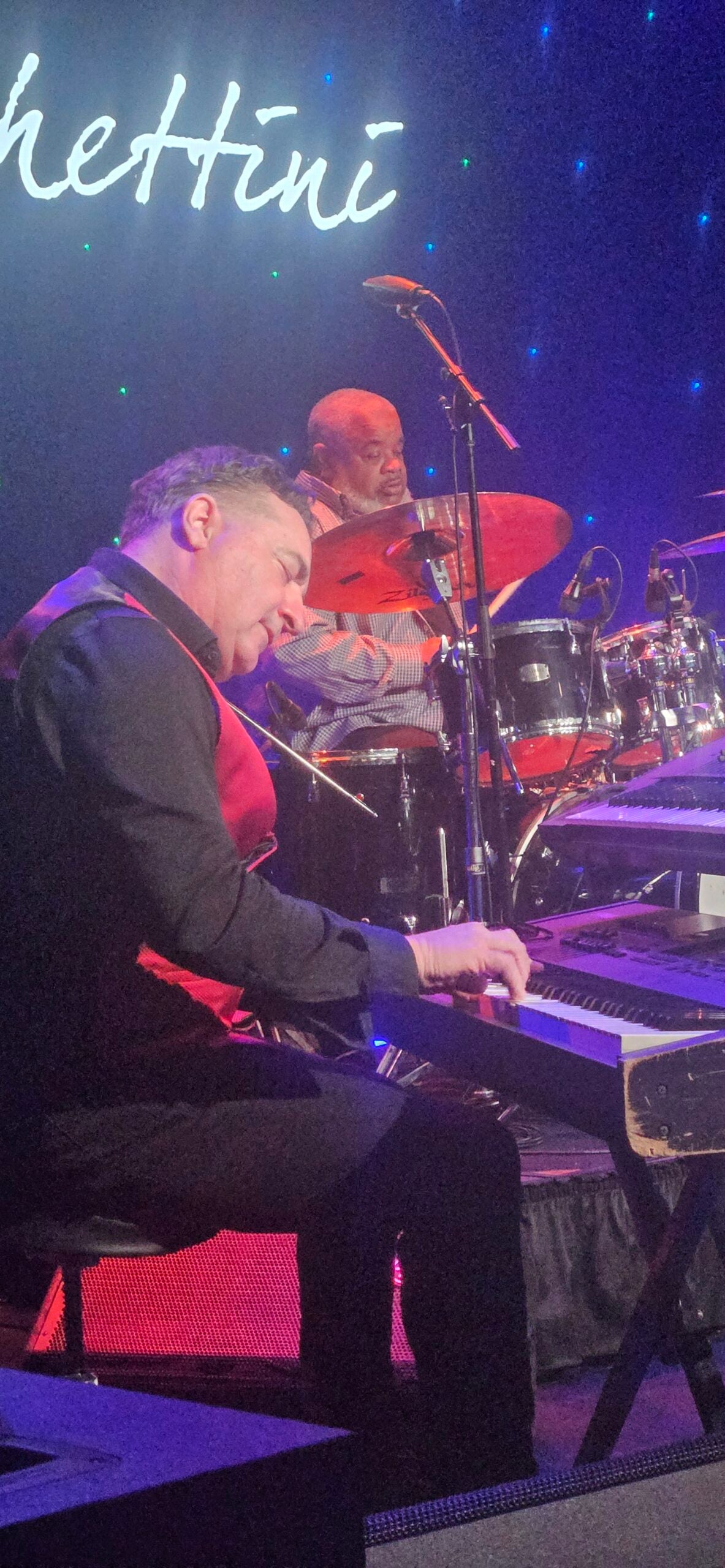 Pianist Alex Bugnon and drummer Poogie Bell at Spaghettini