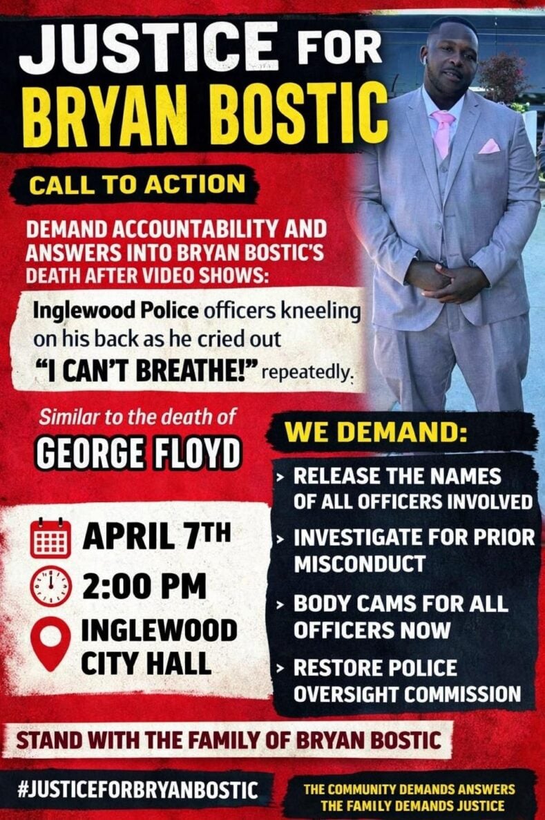 Bostic Family Demands Inglewood Officer Names – Press Conference Seeks Body Cams & Oversight Restoration | VIDEO