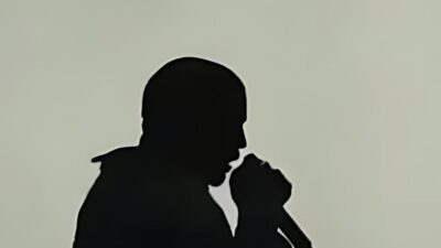 Kanye West silhouette at SoFi Stadium - screenshot