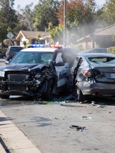 LAPD cruiser in a high-speed chase and civilian car involved in crash - via eurAI