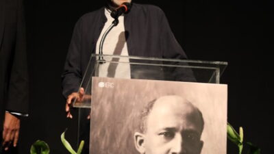 Legendary director Michael Schultz speaks on the impact of WEB Du Bois at private screening. Photo by Cazzie Burns photo courtesy of BHERC
