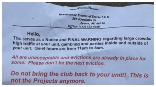 Michigan Apartment Complex Threatens Eviction Over 'Club' Gatherings: 'This Is Not the Projects' | VIDEO