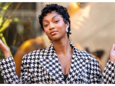 Angel Reese outside a Victoria's Secret event in Midtown Manhattan.