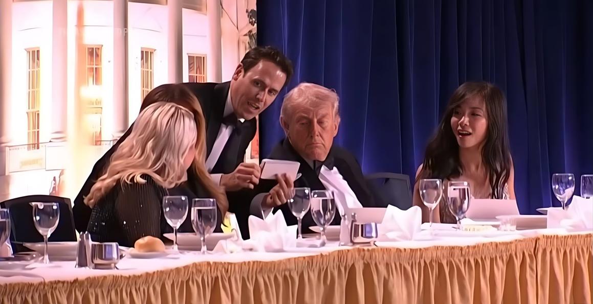 President Trump, Melania Trump, and Erika Kirk being told about the shooting - screenshot