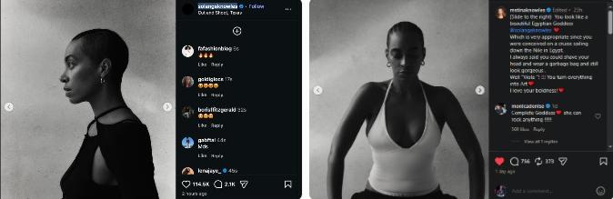 Solange Knowles' new hairstyle/look - via Instagram