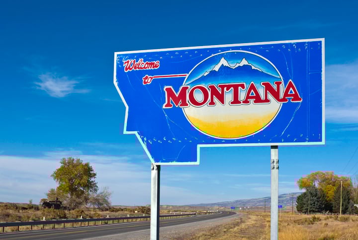 Welcome to Montana stock photo