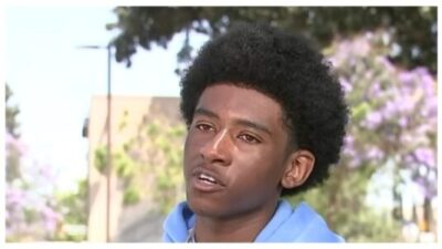 Lamont Newell, a senior at Verbum Dei Jesuit High School