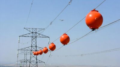 Orange balls on power lines - via eurAI