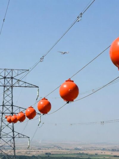 Orange balls on power lines - via eurAI