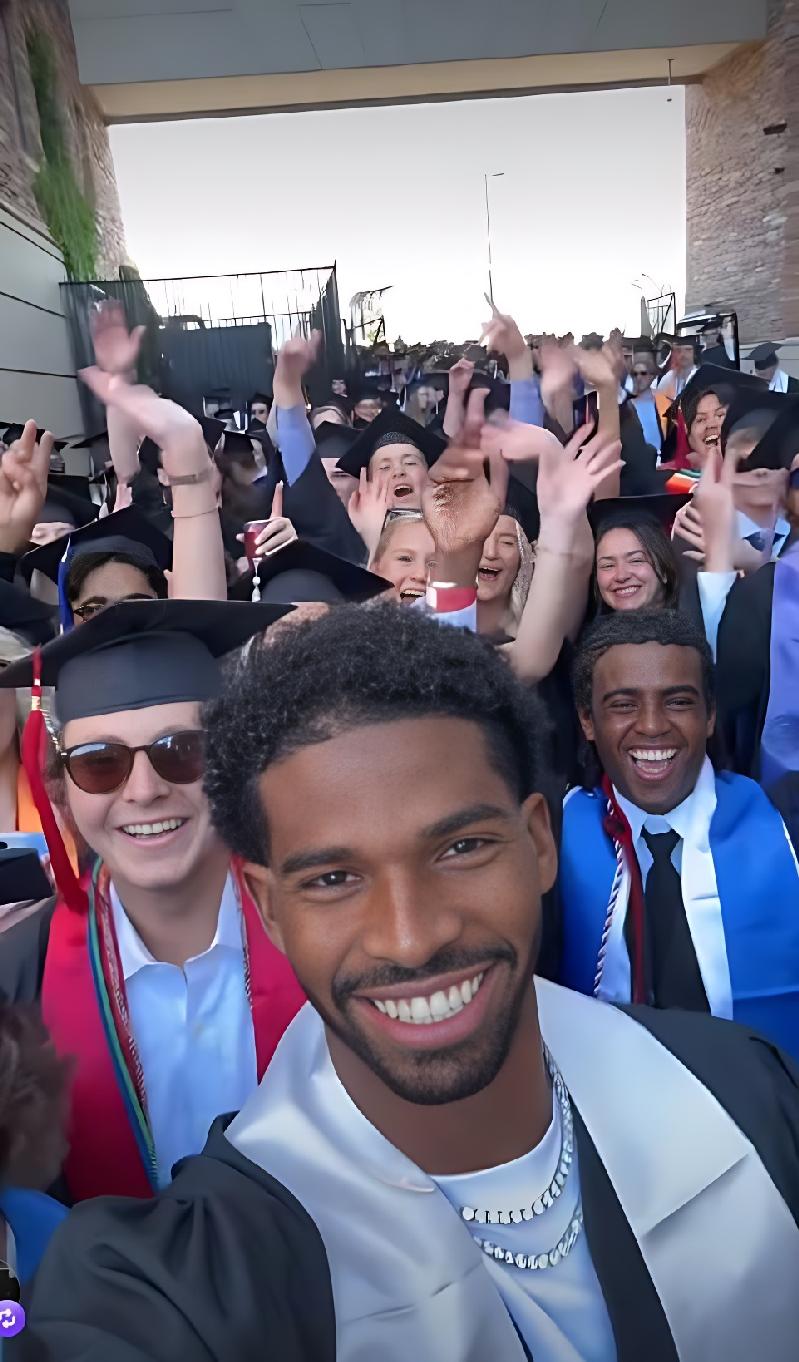 Shedeur Sanders at college graduation ceremony - screenshot