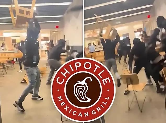 Massive Chair-Throwing Brawl Explodes Inside D.C. Chipotle Restaurant | WATCH