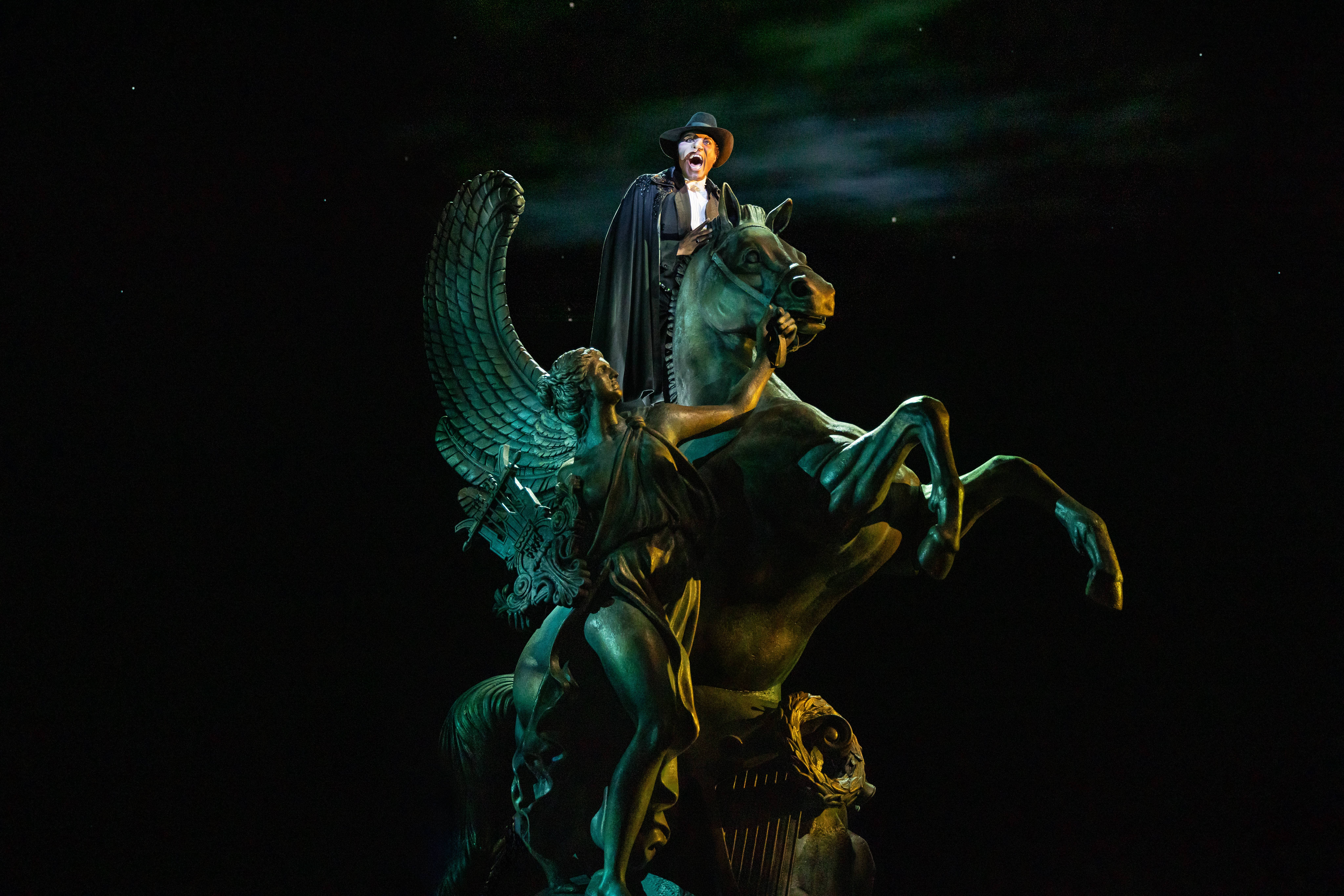 Isaiah Bailey as The Phantom in Phantom of the Opera North American Tour. Photo: Matthew Murphy and Evan Zimmerman