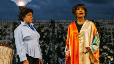 L-R: Denise Burse and Charlayne Woodard in Angry, Raucous, and Shamelessly Gorgeous at Geffen Playhouse. Directed by LaTanya Richardson Jackson. Photo by Jeff Lorch.
