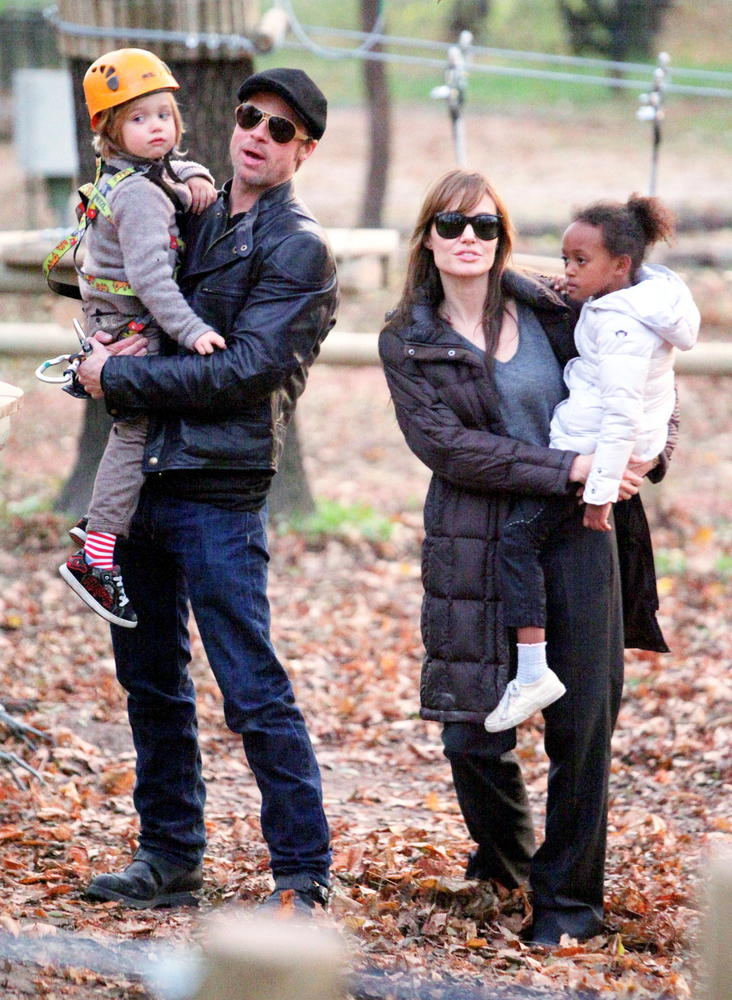 Brad Pitt and Angelina Jolie with kids in Budapest, Hungary