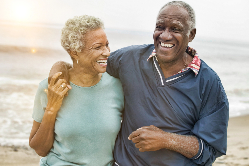 senior citizens on the beach