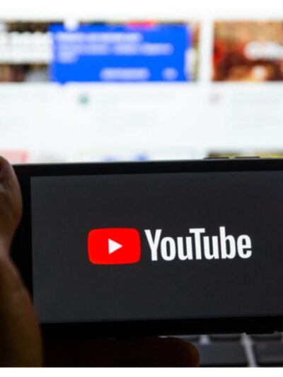 YouTube logo on smartphone