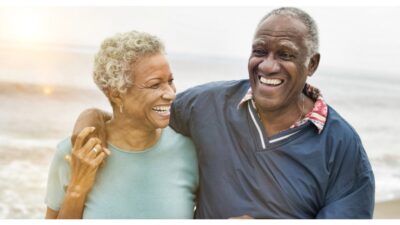 senior citizens on the beach