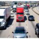 cars trucks SUVs on the highway AI-generated