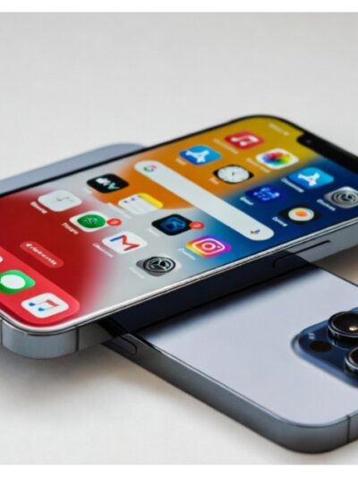 two smartphones flat on surface