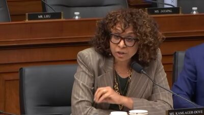 Rep. Sydney Kamlager-Dove during congressional hearing