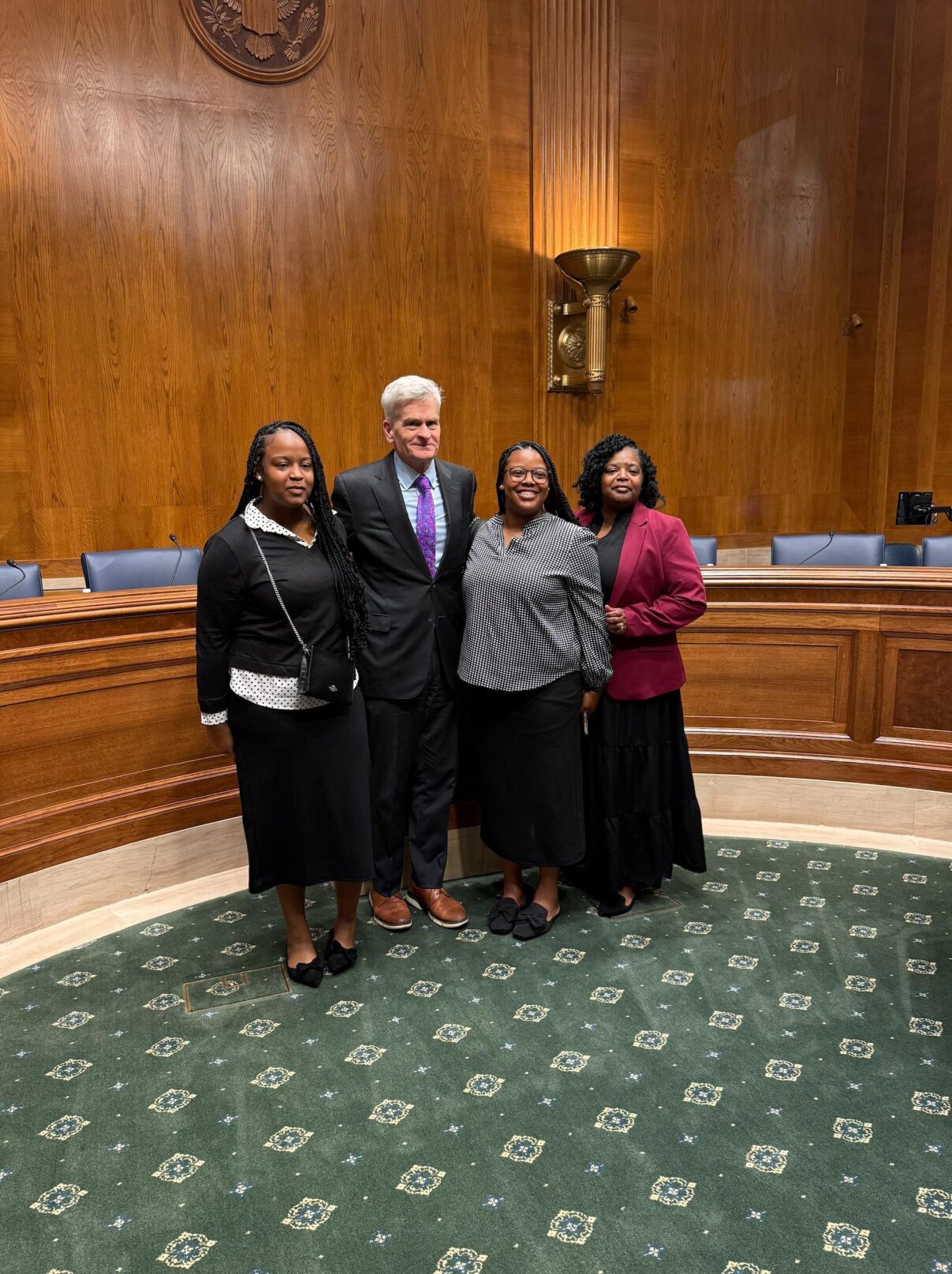 US Senator Bill Cassidy (Louisiana) with Moranda Jackson and her daughters on Capitol Hill