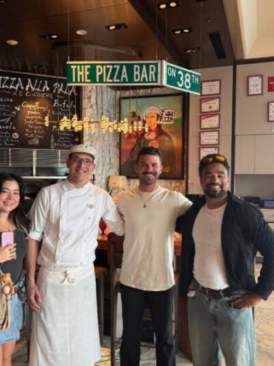 Anthony Head (far right), chef and friends at Pizza Bar on 38th (Instagram)