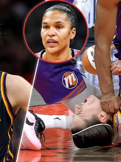 Caitlin Clark being hit in the throat by Alyssa Thomas (on 06- 24-26) - via X/screenshot