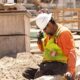 Construction worker in a heat wave in Los Angeles in July 2024 - Etienne Laurent-AFP via Getty Images
