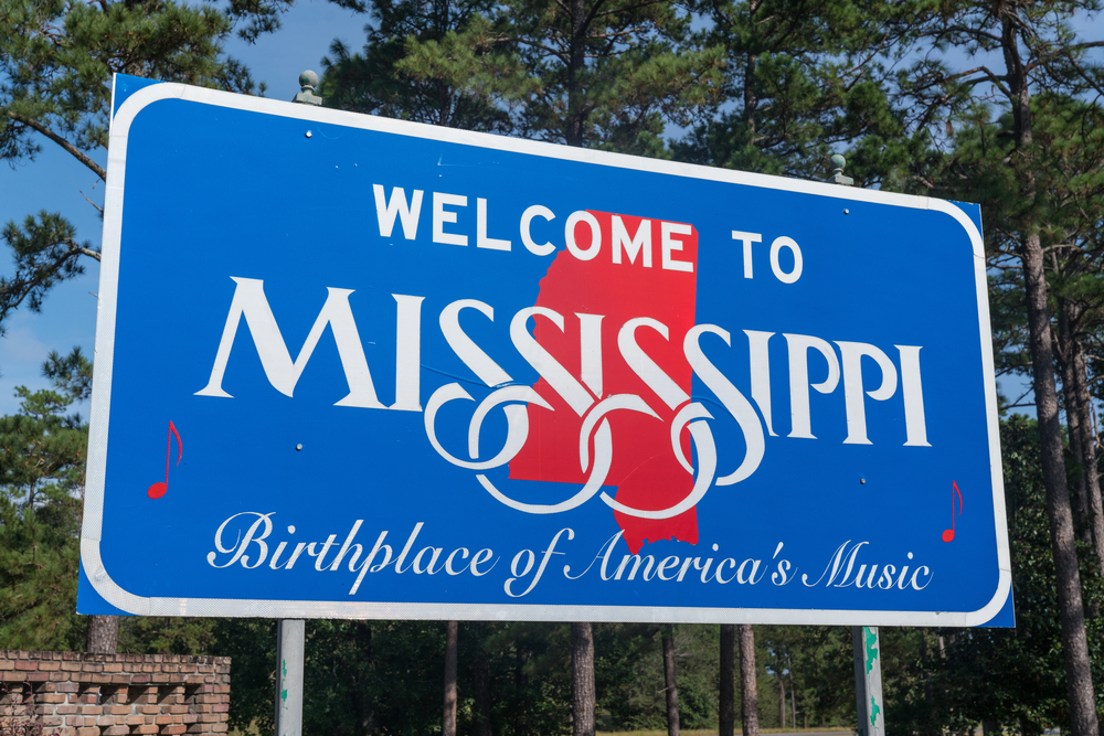 Welcome to Mississippi sign
